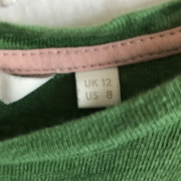 Boden 100% Linen Broderie Eyelet Puff Sleeve Tee Top US 8/UK 12 Kelly Green NWOT - Picture 6 of 10